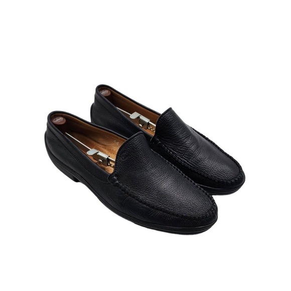 Valleverde Aria Condizionata Italian Pebbled Leather Black Slip-on Moccasin main image 5